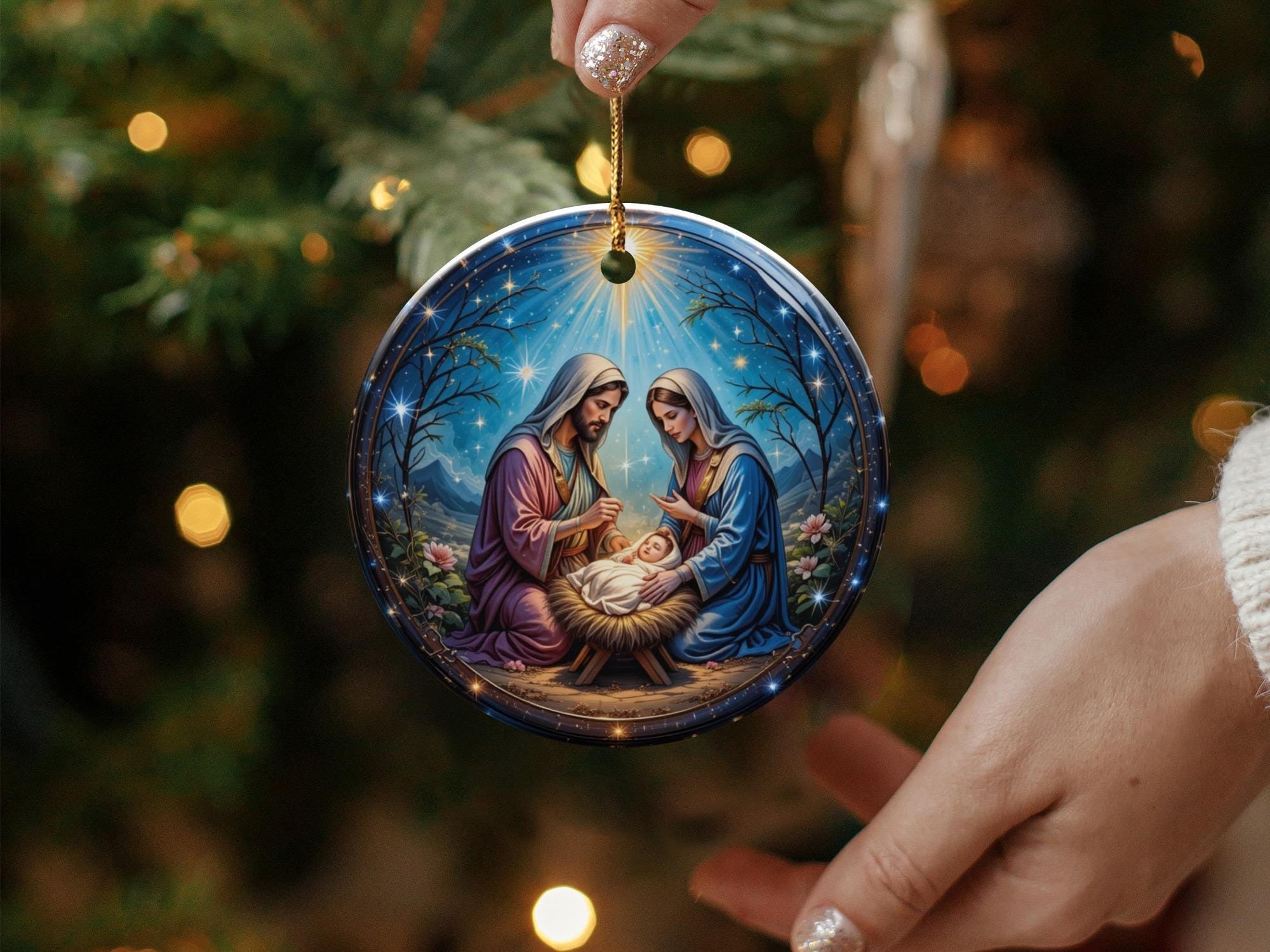 Nativity Scene Christmas Ornament, Jesus Ornament, Christmas Decor, Religious Gift, Holy Family Gift, Ideas For Christmas Trees DCLAF19